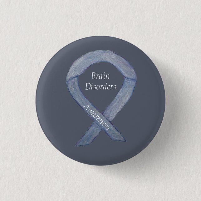 Hjärtat Silver Medvetenhet Ribbon Anpassningsbar P Knapp (Framsida)