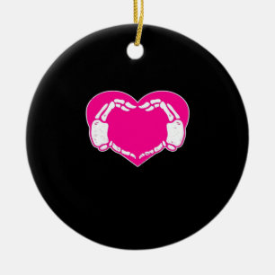 Hjärtat Skeleton Händer gotiic Valentine Classic Julgransprydnad Keramik