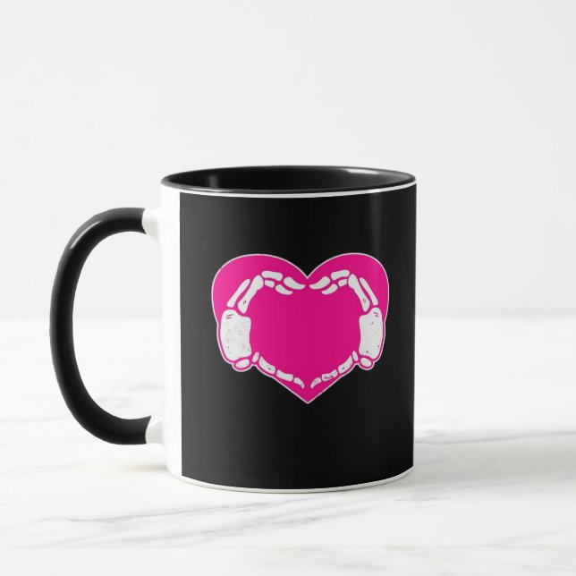 Hjärtat Skeleton Händer gotiic Valentine Classic Mugg (Vänster)