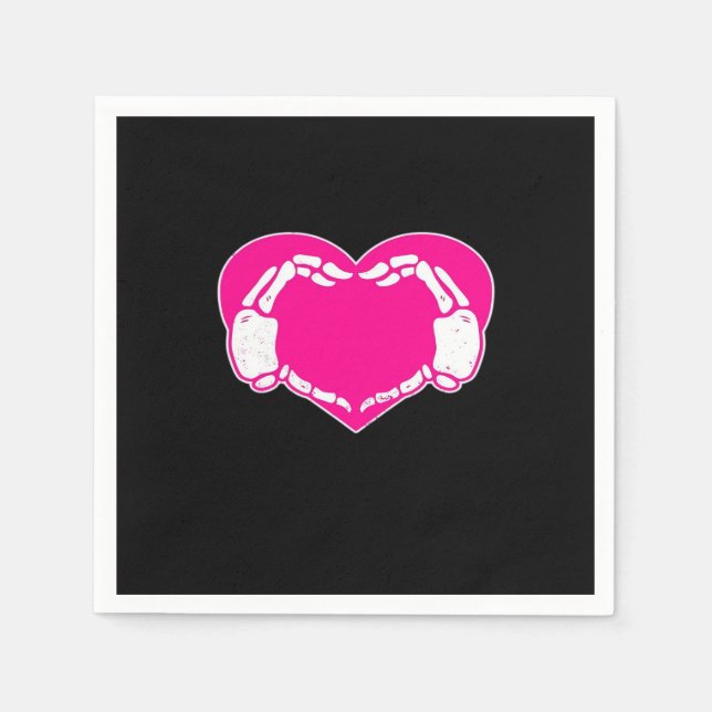 Hjärtat Skeleton Händer gotiic Valentine Classic Pappersservett (Framsidan)