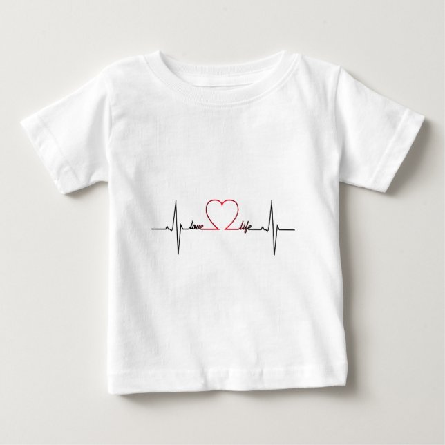 Hjärtat slog kärlek livsininspirerande citat baby t-shirt (Framsida)