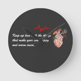hjärtat som slår med Life Wall Clock Rund Klocka