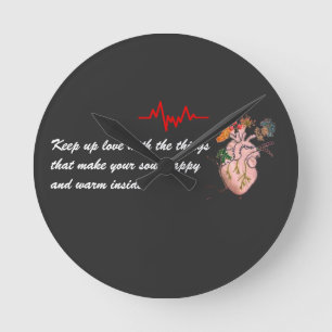 hjärtat som slår med Life Wall Clock Rund Klocka