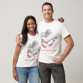 Hjärtat spelar först | Gitarrtypografi konst T Shirt