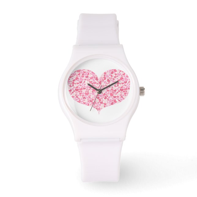 Hjärtat - Sporty White Silicon Watch Armbandsur (Framsida)