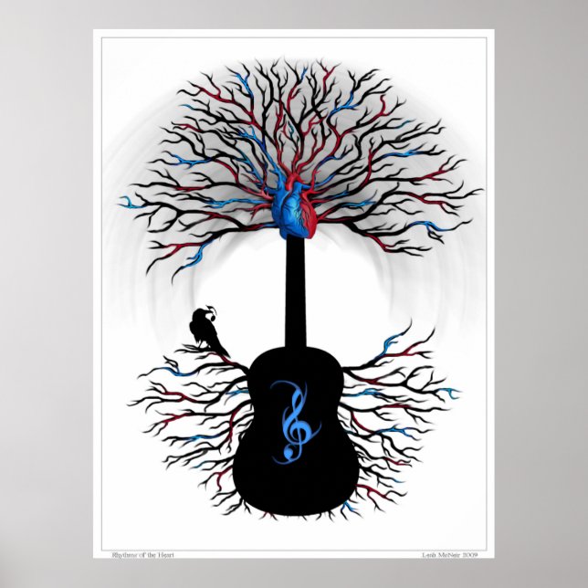 Hjärtat - (surrealistisk gitarr) poster (Framsidan)
