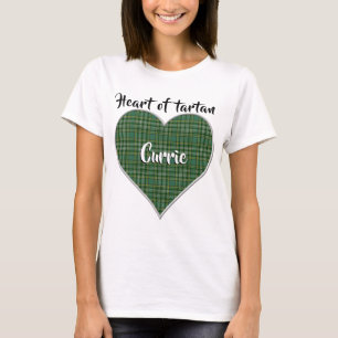 Hjärtat Tartan Klan Currie Plaid T Shirt