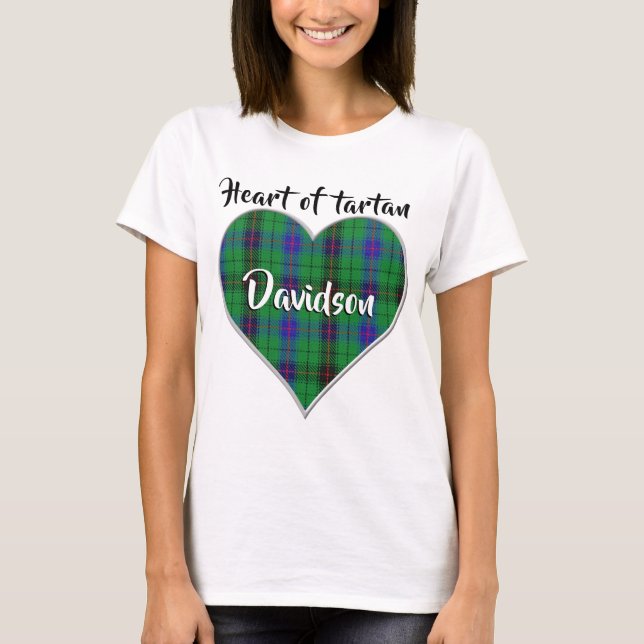 Hjärtat Tartan Klan Davidson Play T Shirt (Framsida)