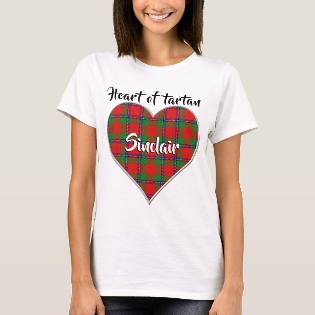 Hjärtat Tartan Klan Sinclair Play T Shirt (Framsida)
