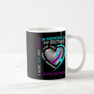 Hjärtat till minnet av min brödrasjälvmordsmedvete kaffemugg
