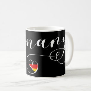 Hjärtat Tyskland, tysk Flagga Kaffemugg