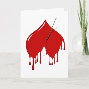 Hjärtat uppåt och nedåt (anti-Valentine) Helgkort