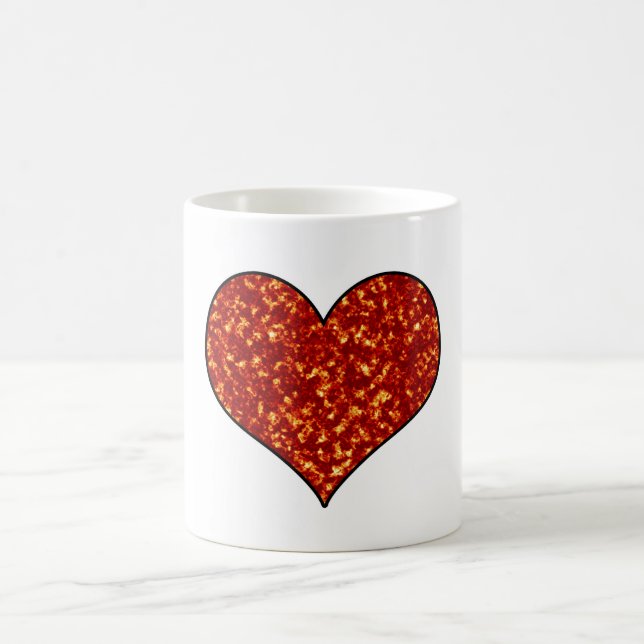 Hjärtat vid brand kaffemugg (Center)