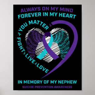 Hjärtat Vingar till minne av Nephews medvetande om Poster