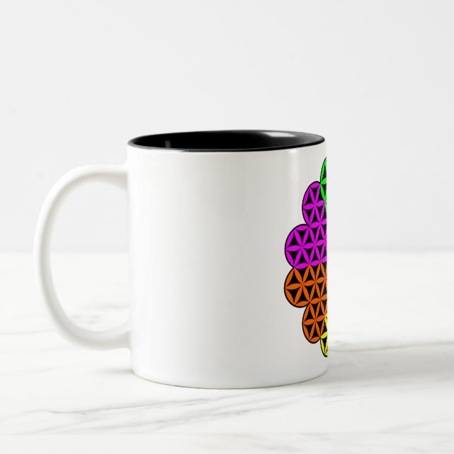 Hjärtat x 6 - Hjärtblomma - Vector Två-Tonad Mugg (Vänster)
