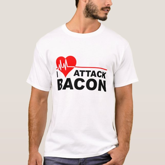 Hjärtattack Bacon Funny T-shirt (Framsida)