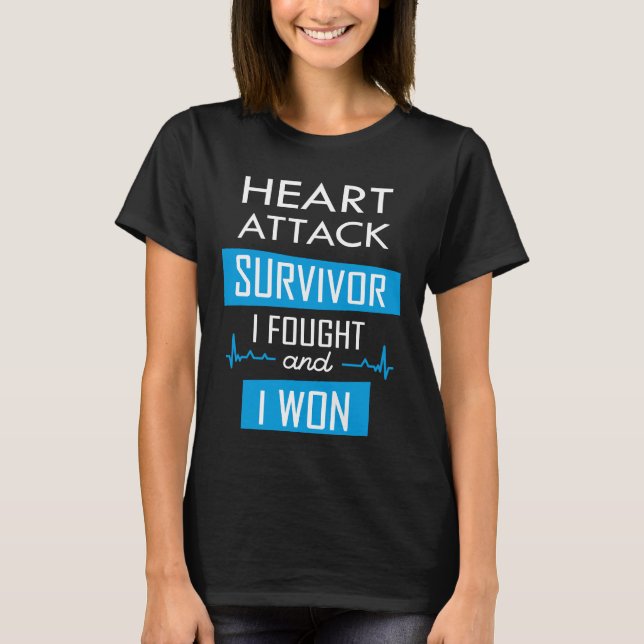 Hjärtattack överlevare, jag kämpade och jag vann T Shirt (Framsida)