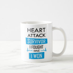 Hjärtattack överlevde, jag kämpade och jag vann kaffemugg