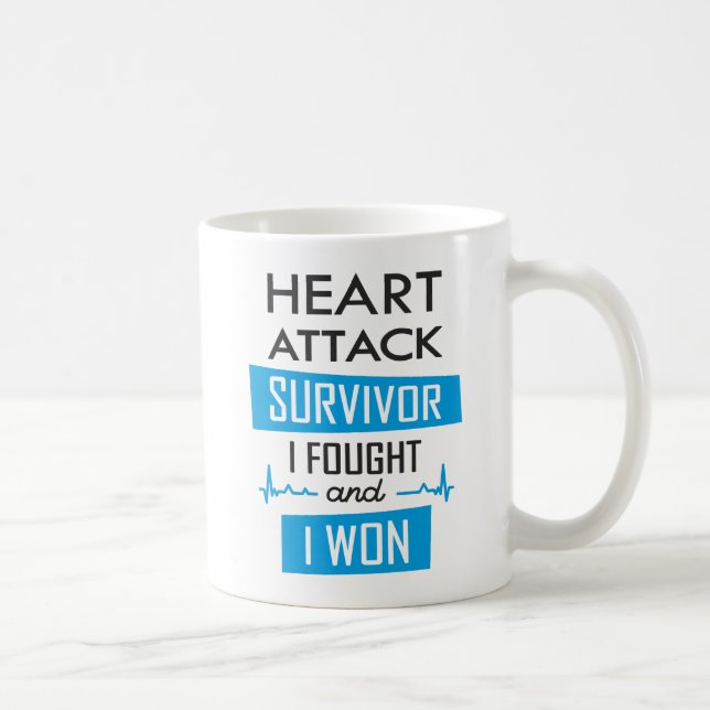 Hjärtattack överlevde, jag kämpade och jag vann kaffemugg (Höger)