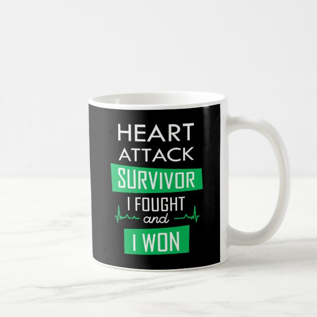 Hjärtattack överlevde, jag kämpade och jag vann kaffemugg (Höger)