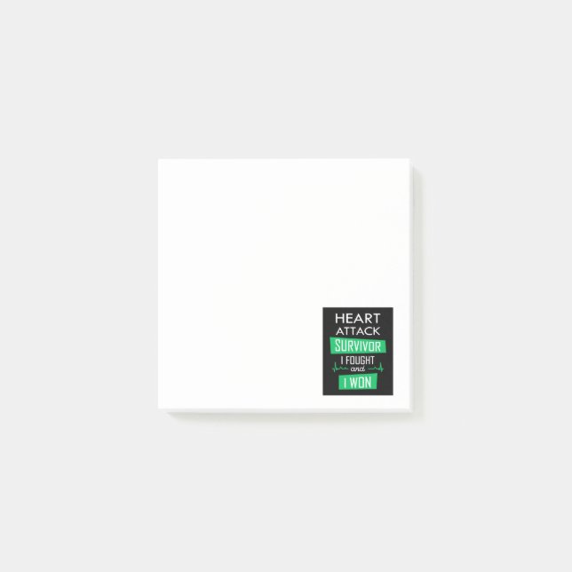 Hjärtattack överlevde, jag kämpade och jag vann post-it block (Framsida)