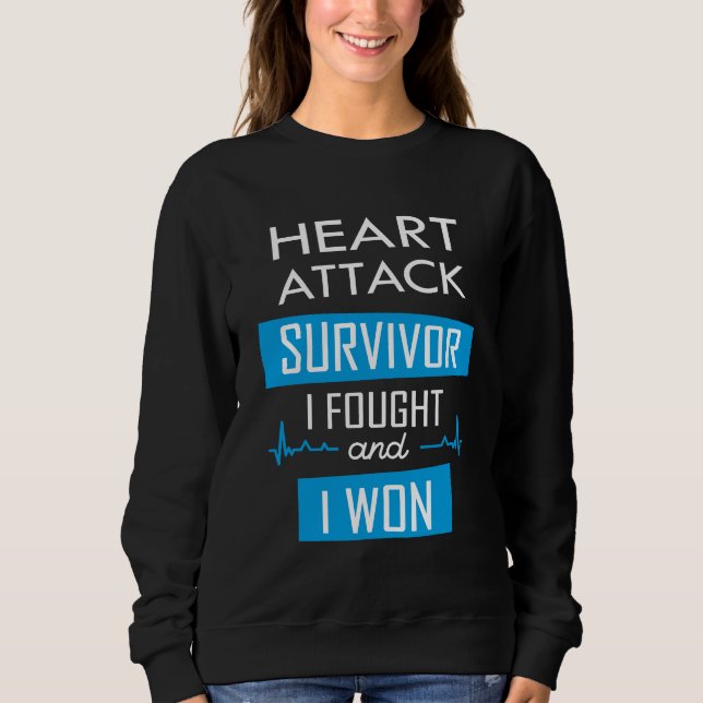 Hjärtattack överlevde, jag kämpade och jag vann t shirt (Framsida)