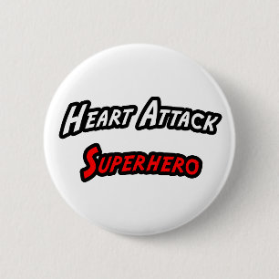 Hjärtattack Superhjälte Knapp