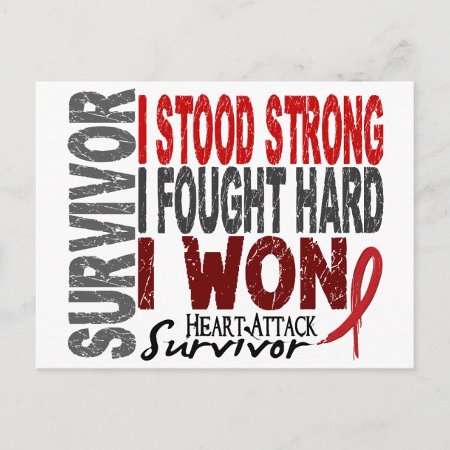 Hjärtattack Survivor 4 Hjärtsjukdom Vykort (Framsida)