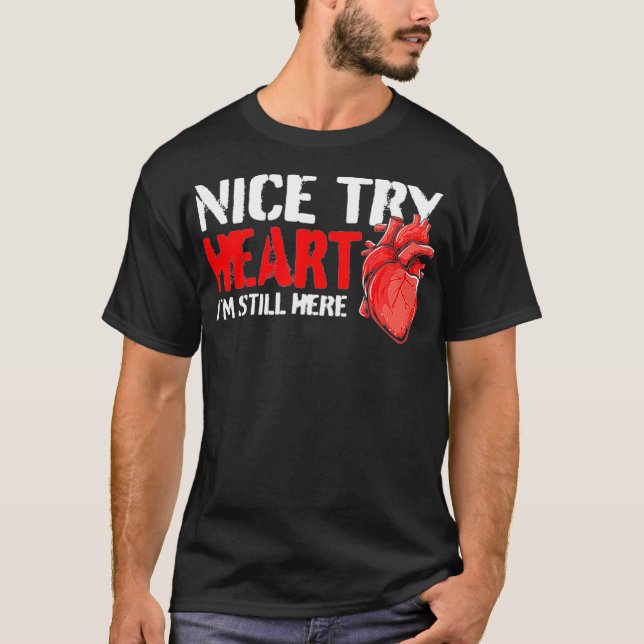 Hjärtattack Survivor - Funny Open Heart Surgery B T Shirt (Framsida)