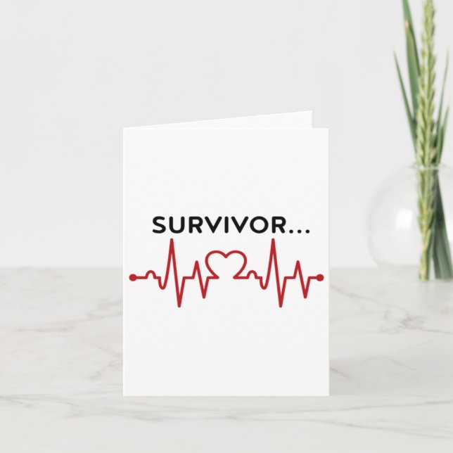 Hjärtattack Survivor Gifts Survivor Hearts Diseas Kort (Framsida)