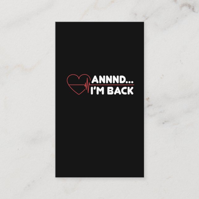 Hjärtattack Survivor Recovery Skål Visitkort (Framsida)