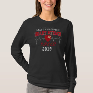 Hjärtattack Survivor Red Art Heartslag Surgery T Shirt