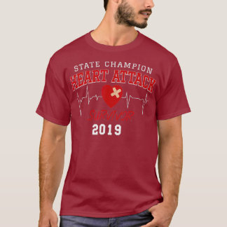 Hjärtattack Survivor Red Art Heartslag Surgery T Shirt