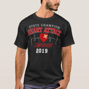 Hjärtattack Survivor Red Art Heartslag Surgery T Shirt