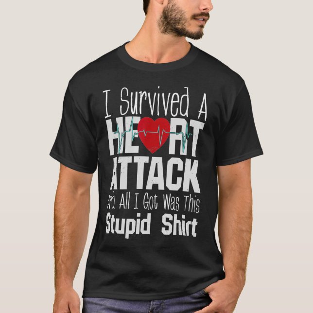 Hjärtattack Survivor T-Shirt Red Art Heartslag Su (Framsida)