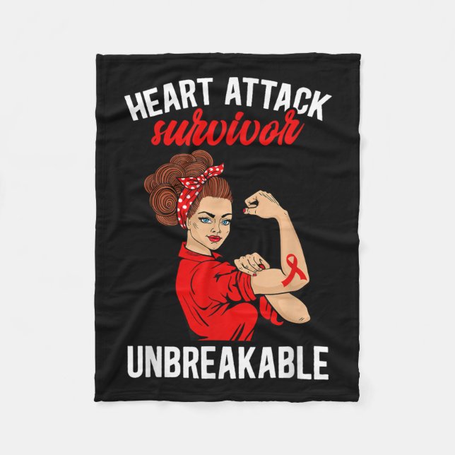 Hjärtattack Survivor Unbryable Heart Attack Awa Fleecefilt (Framsidan)