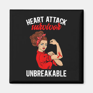 Hjärtattack Survivor Unbryable Heart Attack Awa Magnet