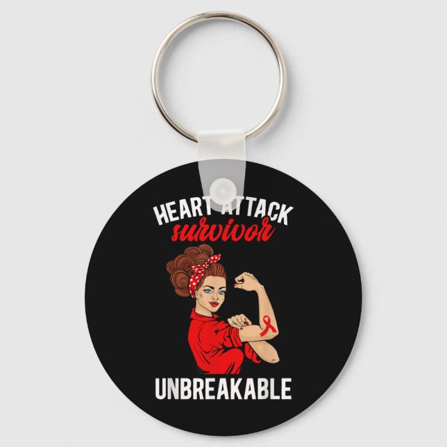Hjärtattack Survivor Unbryable Heart Attack Awa Nyckelring (Framsida)