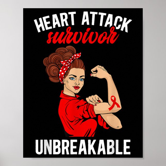 Hjärtattack Survivor Unbryable Heart Attack Awa Poster (Framsidan)