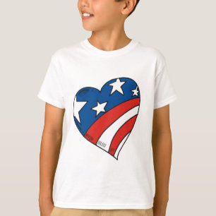 HjärtaUSA flaggaTshirts och gåvor Tee