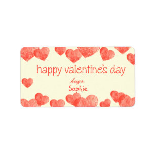 Hjärtavalentin dag adressetikett