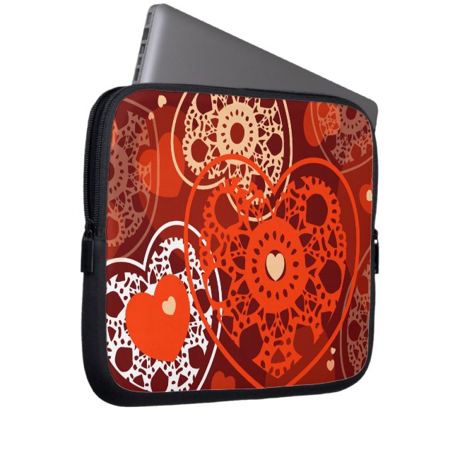 Hjärtbakgrund, laptop sleeve (Framsidan Höger)
