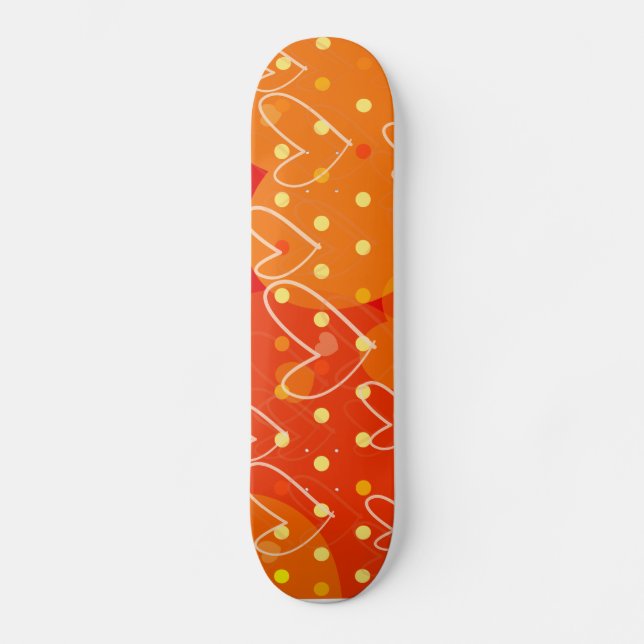Hjärtbakgrund, skiss skateboard bräda 19,5 cm (Framsida)