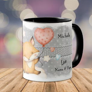 Hjärtballong Fox Barn Valentine Mugg