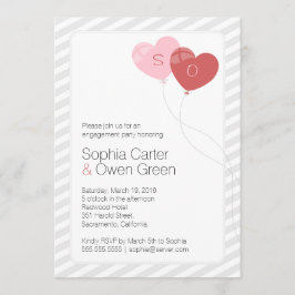 Hjärtballonger Unika Förlovningsfest Inbjudningar