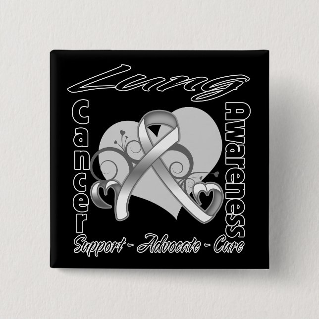 Hjärtband - Lung Cancer Awareness Knapp (Framsida)