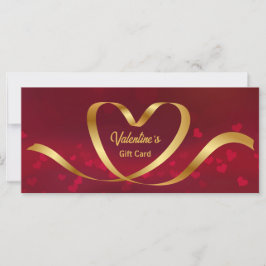 Hjärtbandon Guld Red Valentine Day Gift Card