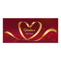 Hjärtbandon Guld Red Valentine Day Gift Card