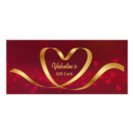 Hjärtbandon Guld Red Valentine Day Gift Card Reklamkort