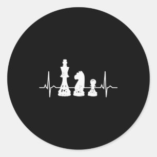 Hjärtbankschack - Kung Knight Pawn Schackfigurer G Runt Klistermärke